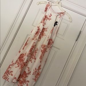 Lulus Blush Pink & White Floral Print Swing Dress